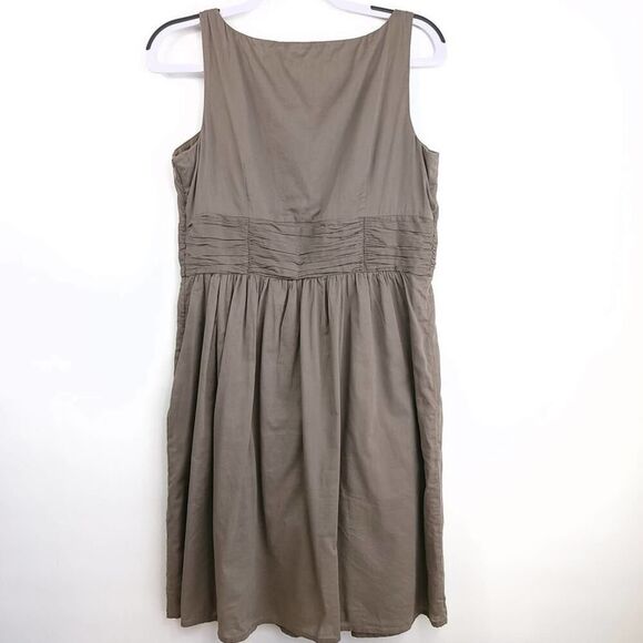 LOFT Gray Sleeveless Fit & Flair Midi Dress Size 8 - Picture 3 of 10